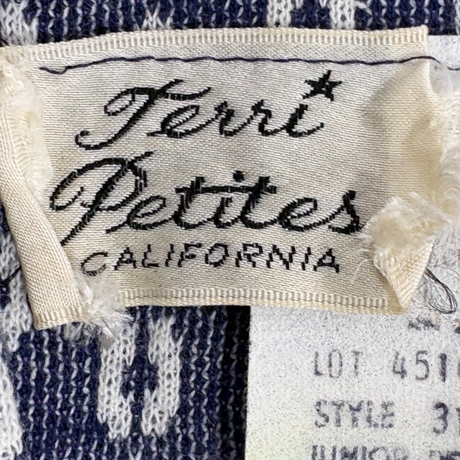 Vintage Terri Petites California Navy Blue Puff Sleeve Maxi Dress Small Prairie
