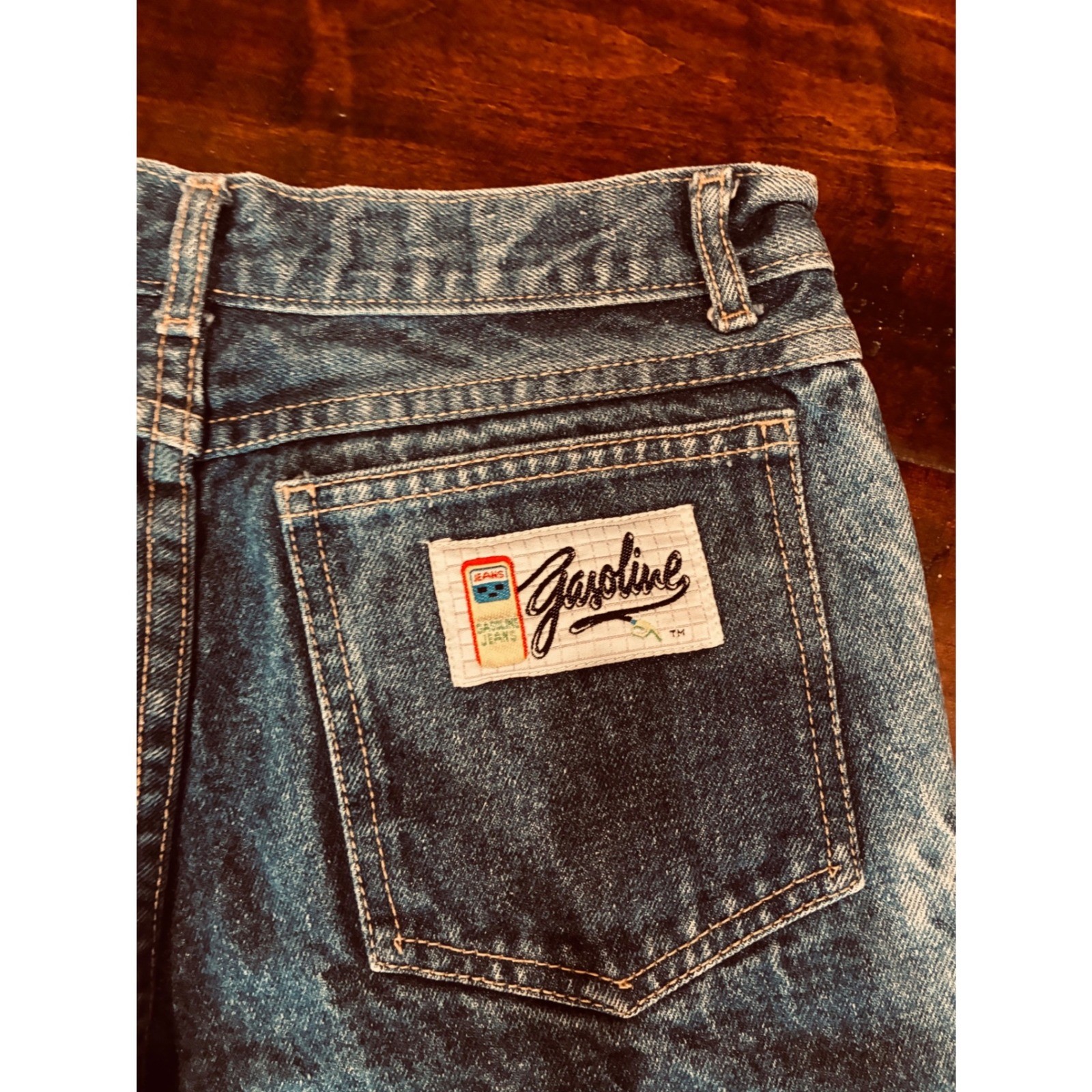 Vintage Gasoline Jeans Womens 30×33 High Waist Acid Wash Straight Leg Denim USA