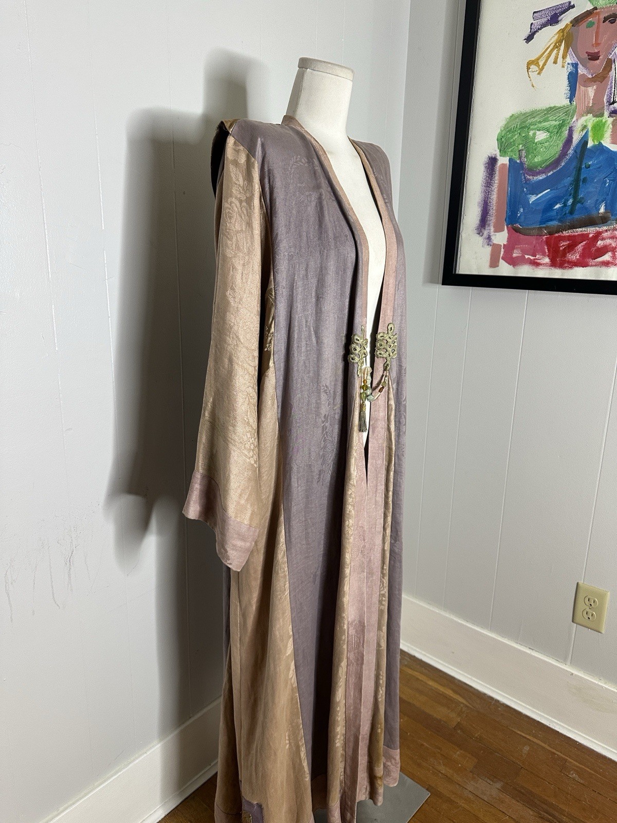 Vintage Antique Material 80s Made Romantic Art To Wear Duster