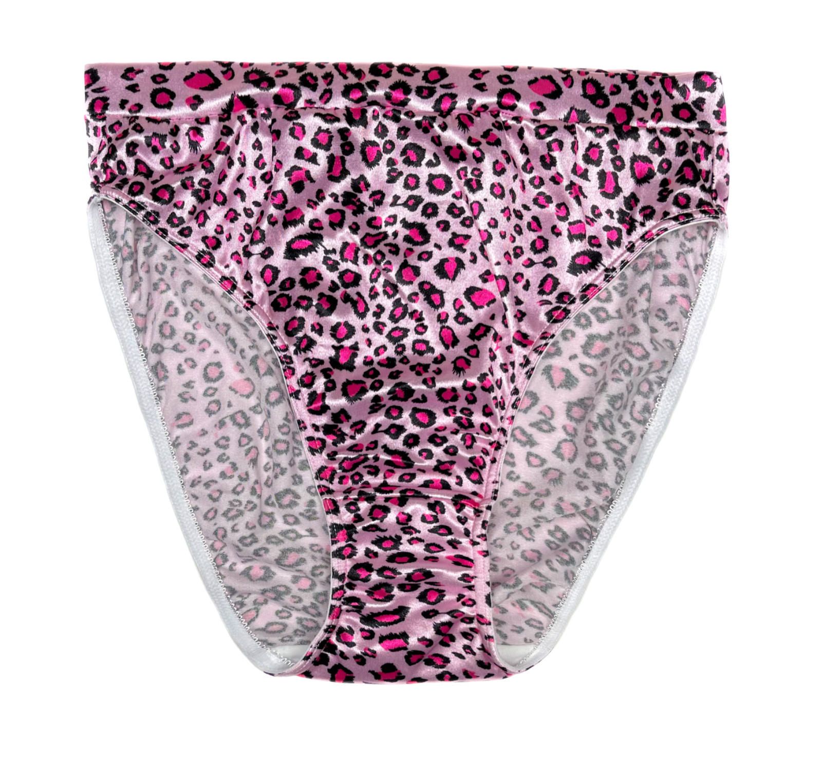 Ultra High Leg Satin Panty Animal Print XL