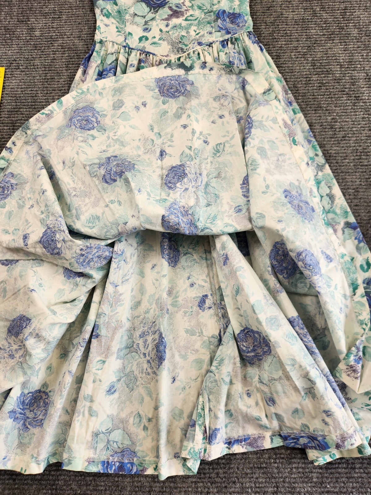 Vintage Laura Ashley Dress Size 4 Blue White Floral Cottagecore Sweetheart