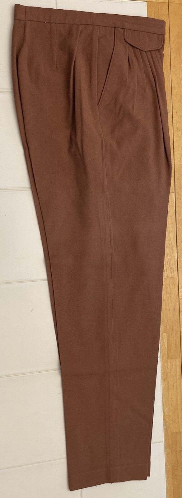 David N. Pants Womens Cinnamon Brown Wool Acrylic Trouser Vintage 24×29.5￼