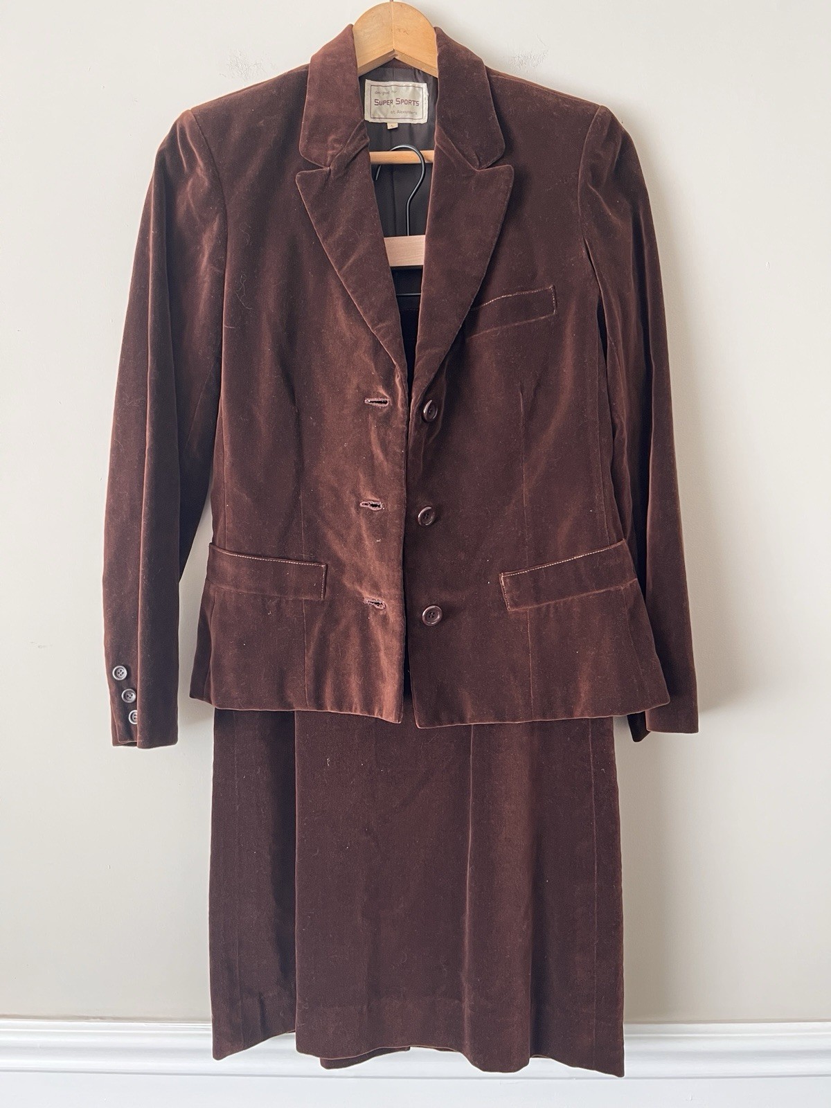 Vintage Super Sports at Alexander’s 100% Cotton Velvet Skirt Suit Set Size 2-4