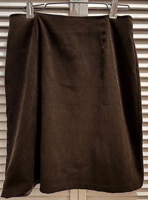 Vintage T R Bentley Brown Velvety Skirt Polyester/spandex Women&rsquo;s Size 8