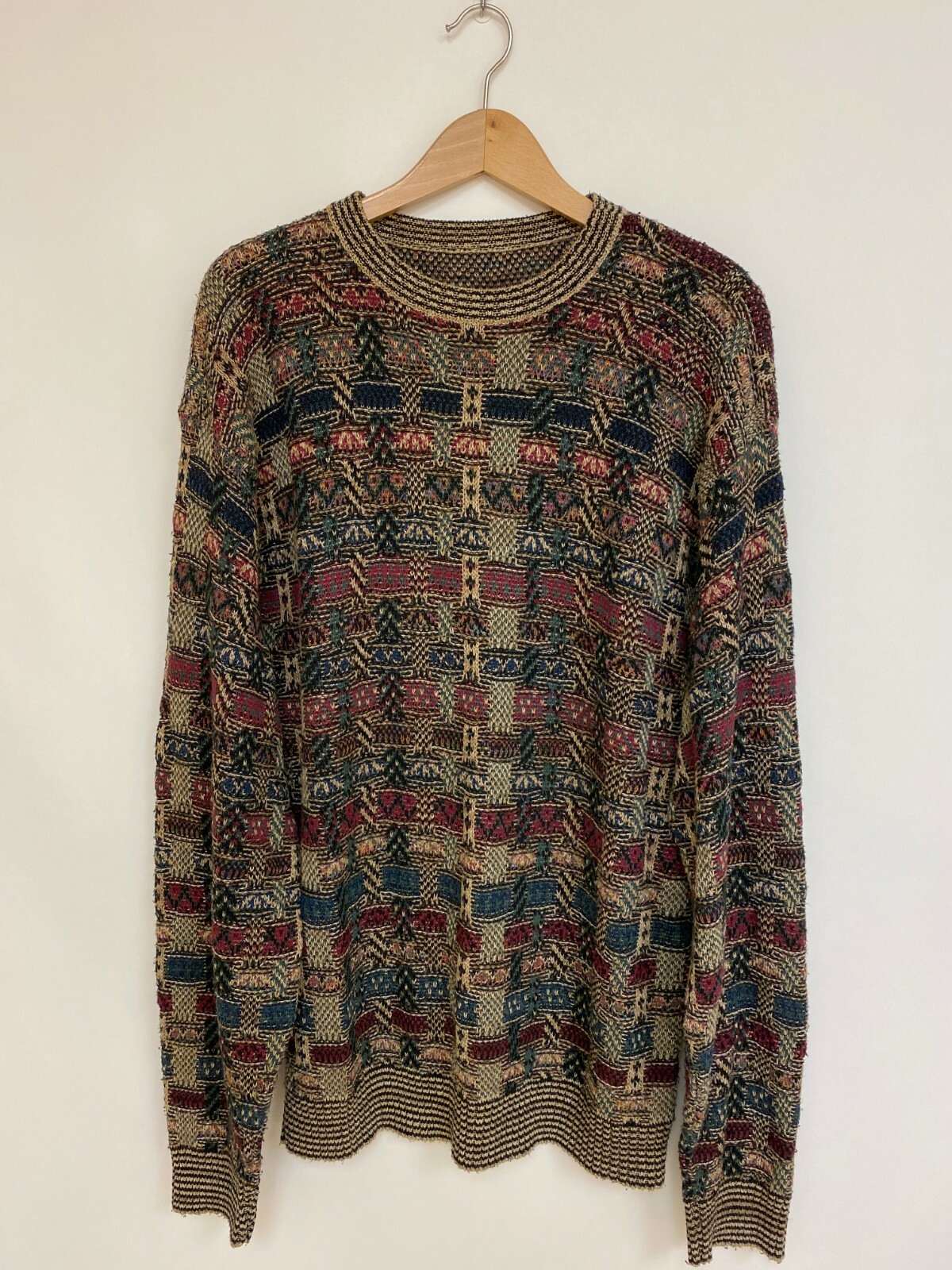 VTG ILGWU Sweater Colorful Coogi Huxtable Blue Green Red Black 50s 60s 70s – XL