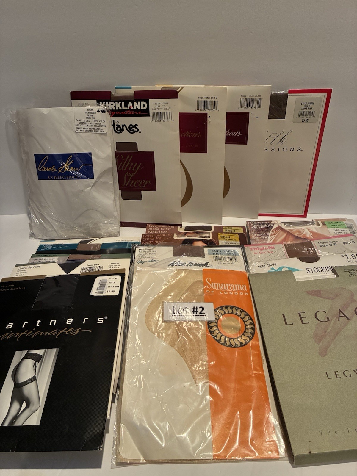 Vintage Lot #2 Pantyhose 18 Pkgs New Old Stock Various Size Style and Color