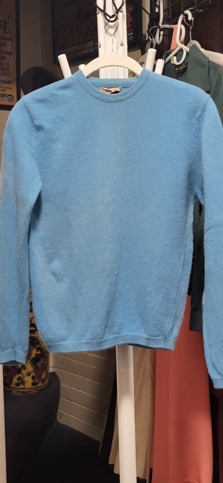 Vintage 50&rsquo;s-60&rsquo;s? Garland Dreamspun Light Blue Lambswool? Crew Sweater S/M