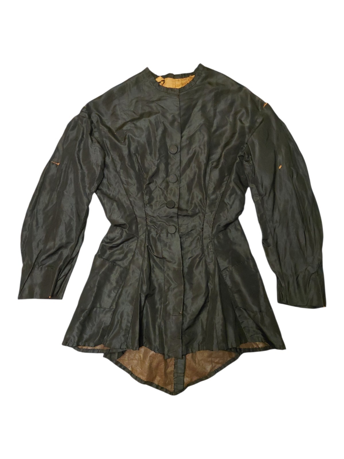 Antique Victorian Black Silk Taffeta Bodice 1870s-1890s Collector’s Piece