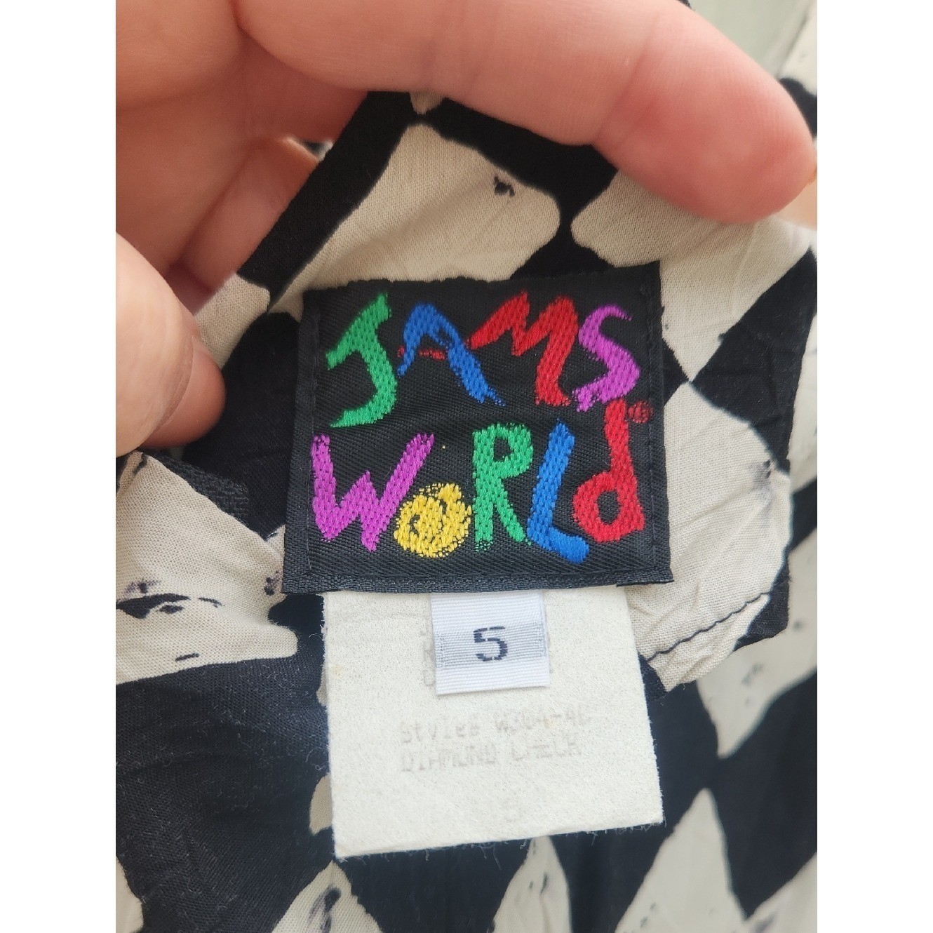 Vintage 90s Jams World Diamond Check Retro Edgy Boho Whimsigoth Bella Vamp Small