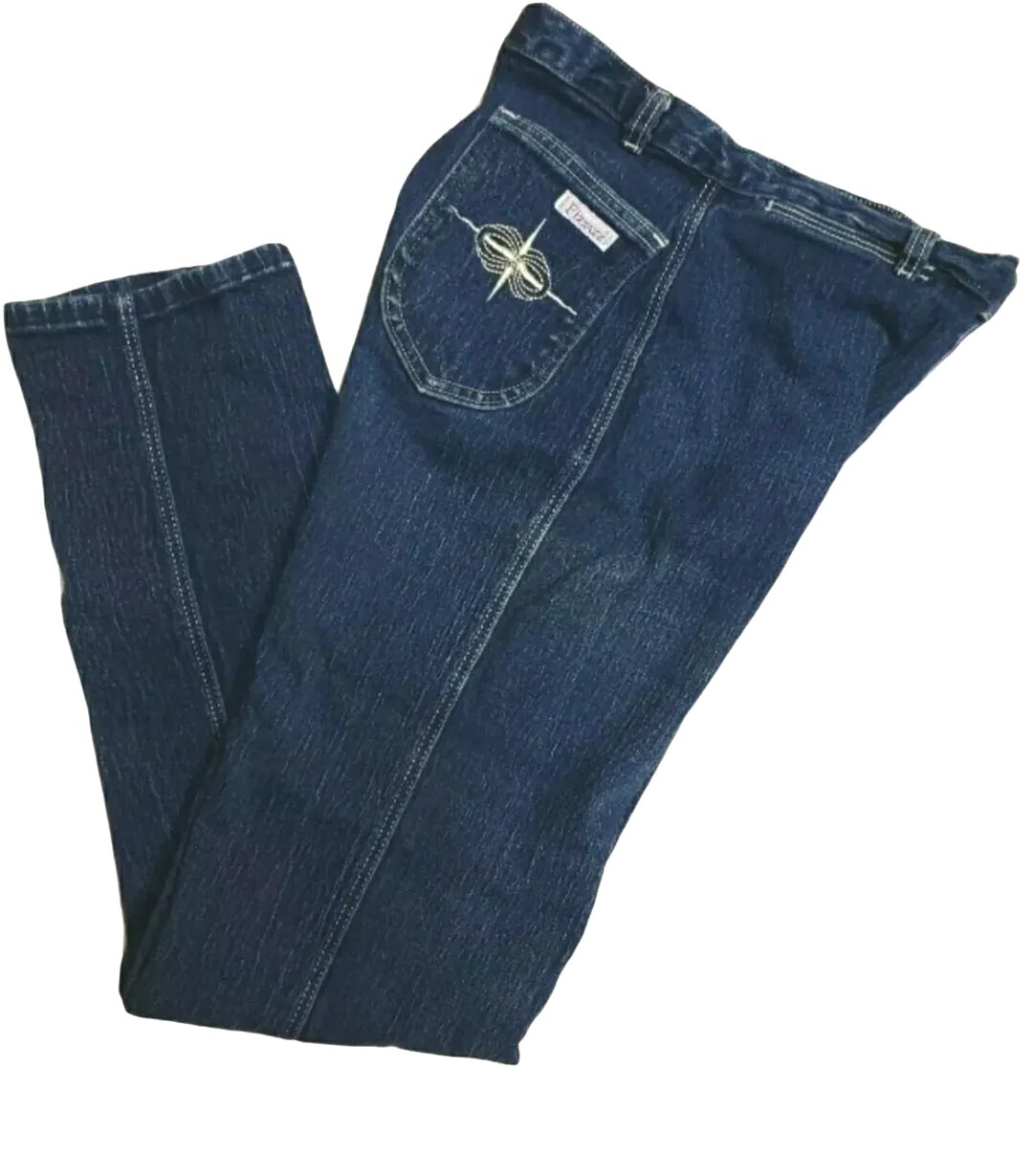 Vintage 80s Pizzazz 26 x 29 Jeans High Waist Embroidered Stretch Retro Straight