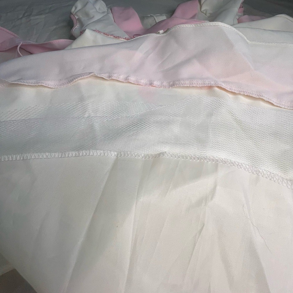Vintage Baby Club Girls 4T White Pink Special Occasion Dress Made in USA 670