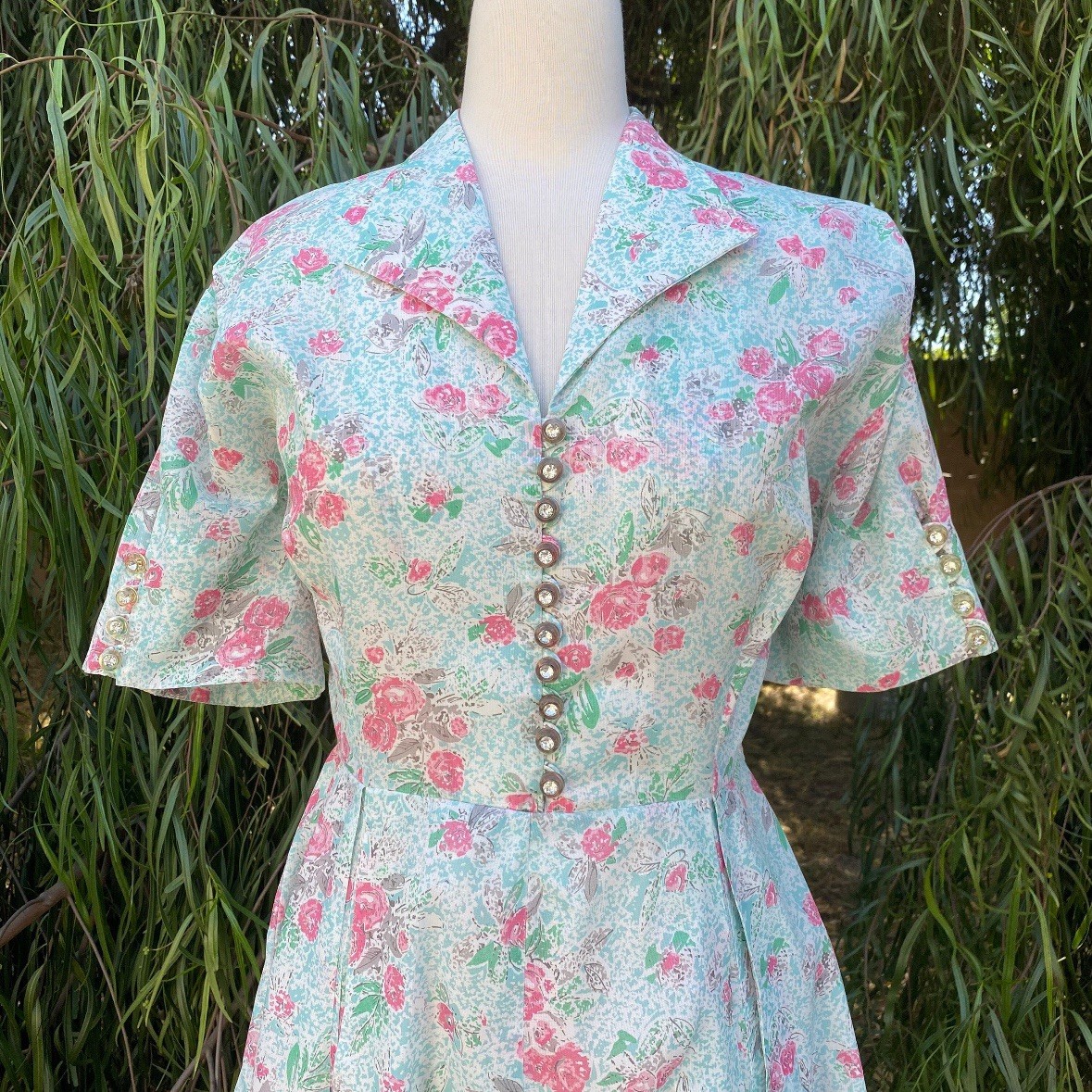 Vintage 1950’s Mode O Day Floral Dress (L)