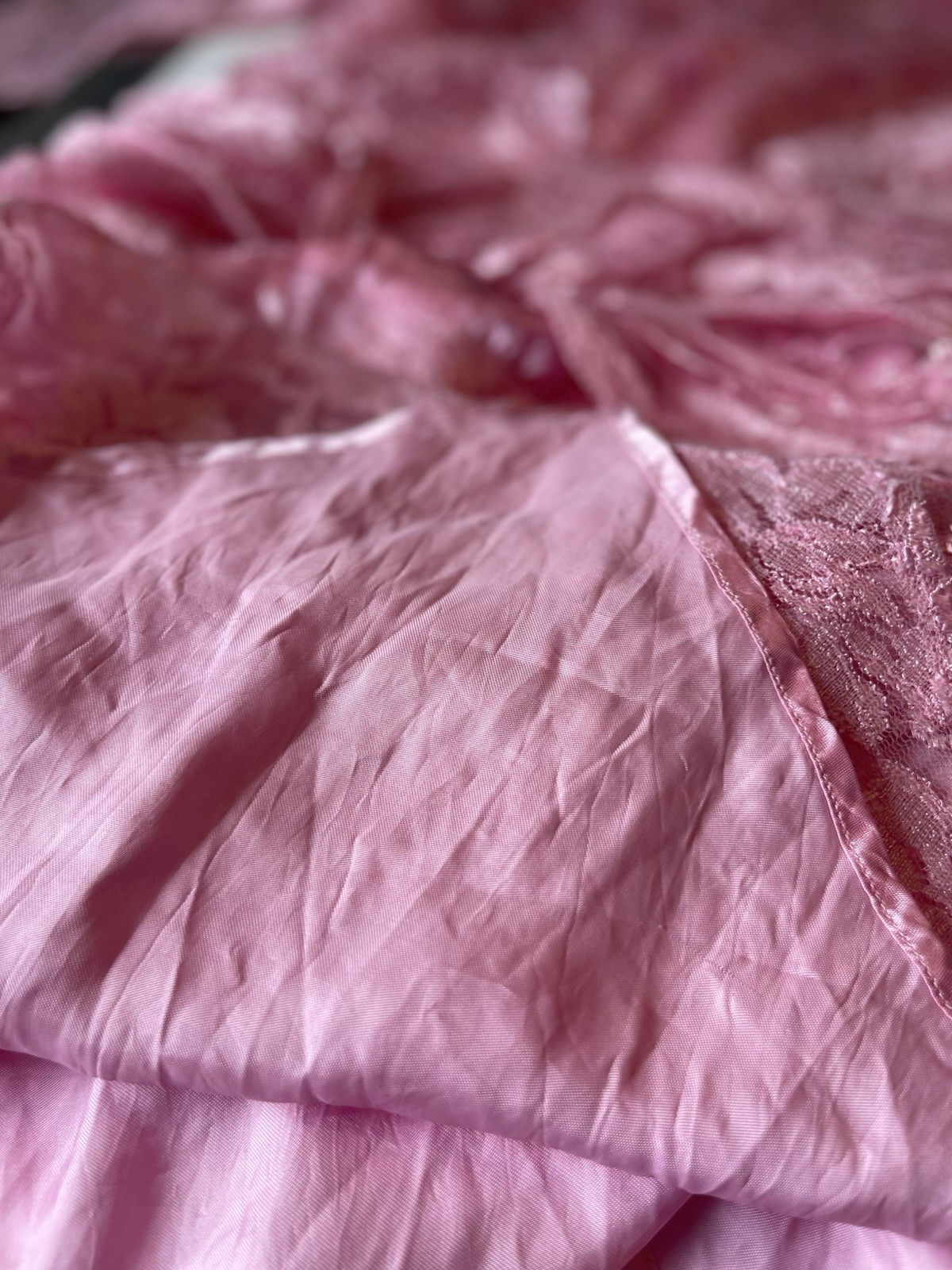 Vintage Pink Lace 1980s Special Occasion Prom Handmade