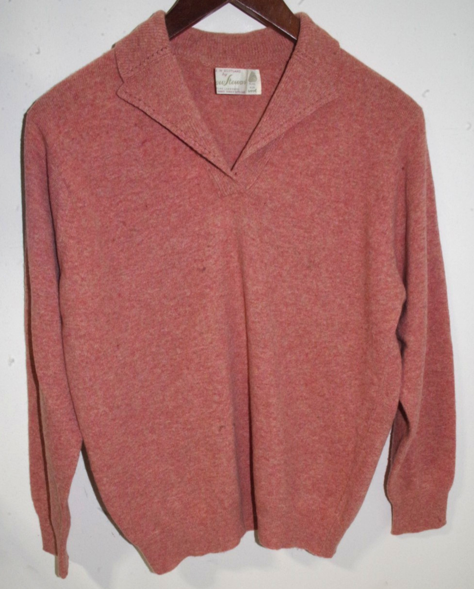 X6 Andrew Stewart Women&rsquo;s S/M Sweater 100% Pure Lambswool Coral Heather Scotland