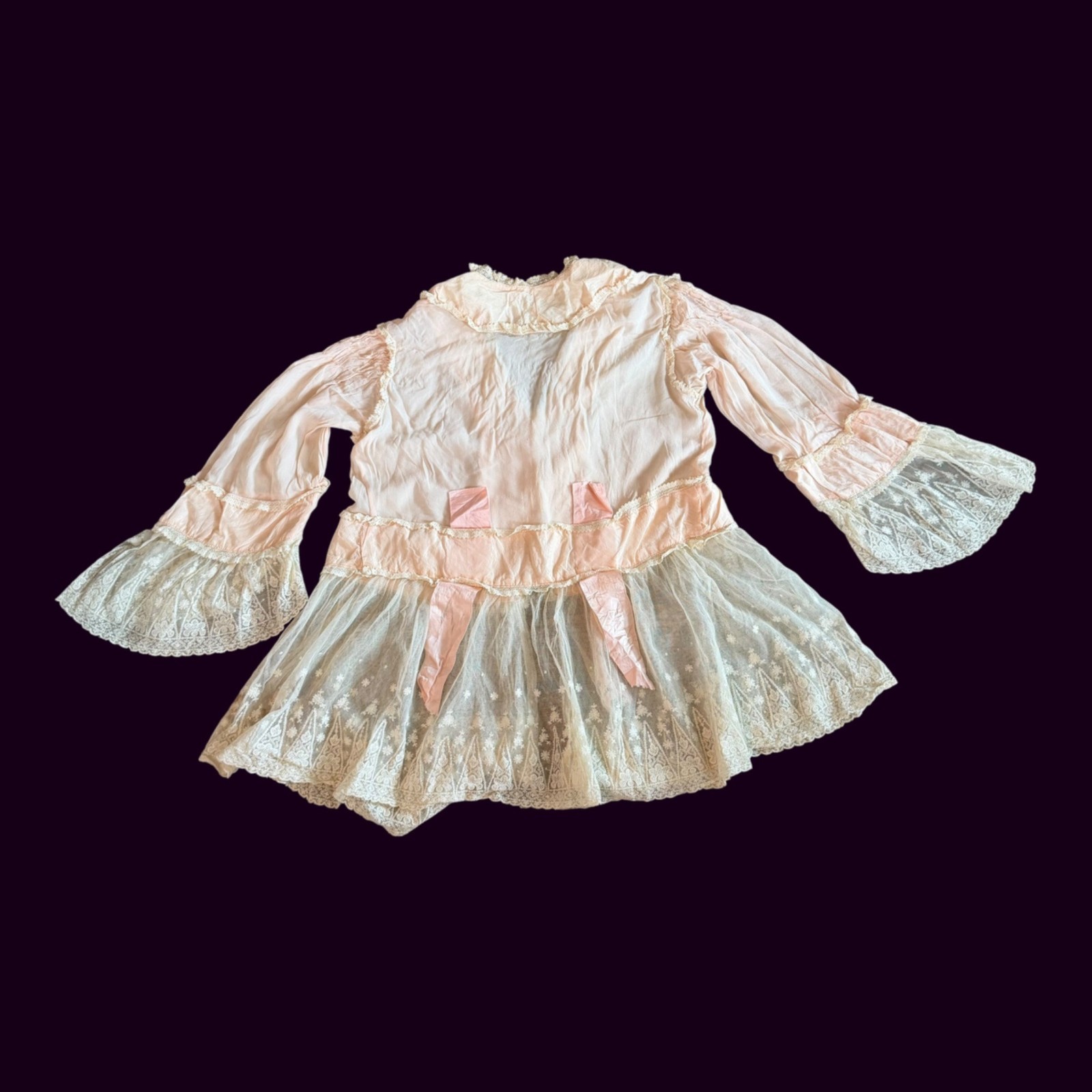 Antique Victorian Edwardian Ethereal Pastel Bohemian Ornate Bed Jacket S