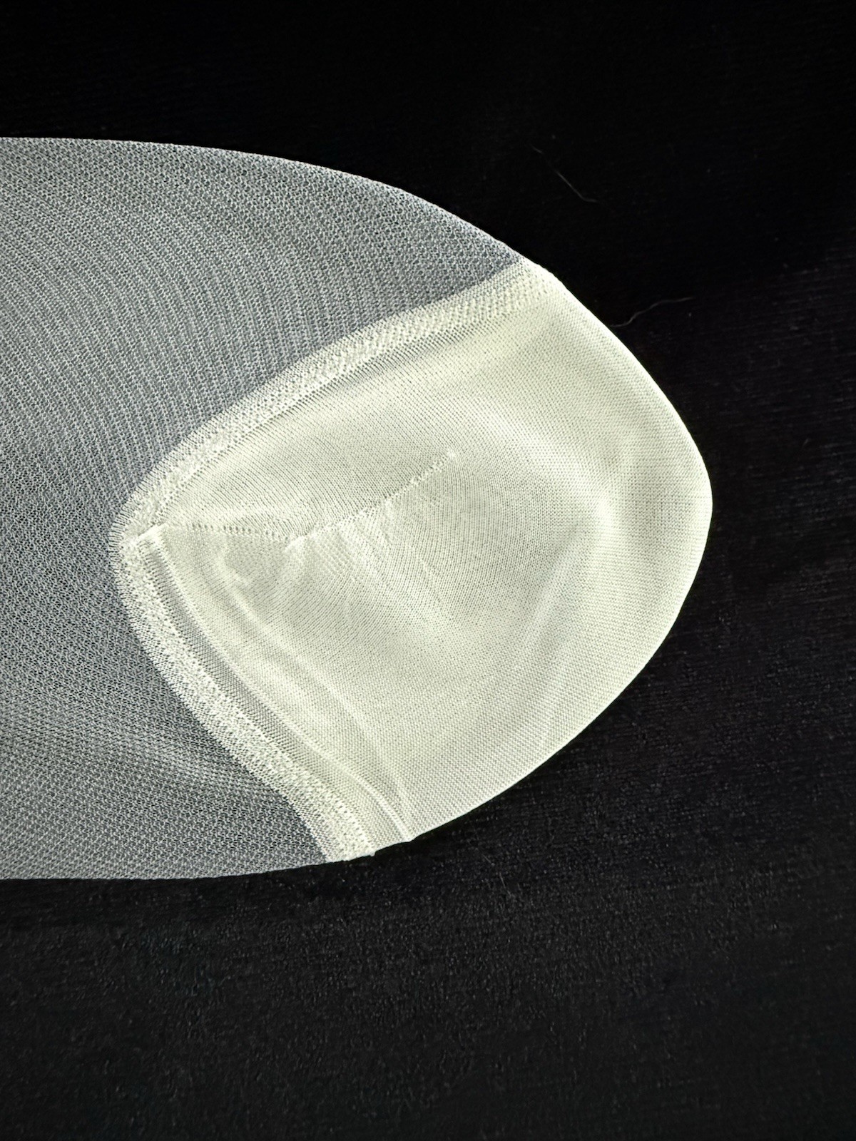 Vintage Seamless Reinforced Heel And Toe Mesh Stockings 38 Inches Long Wide Top