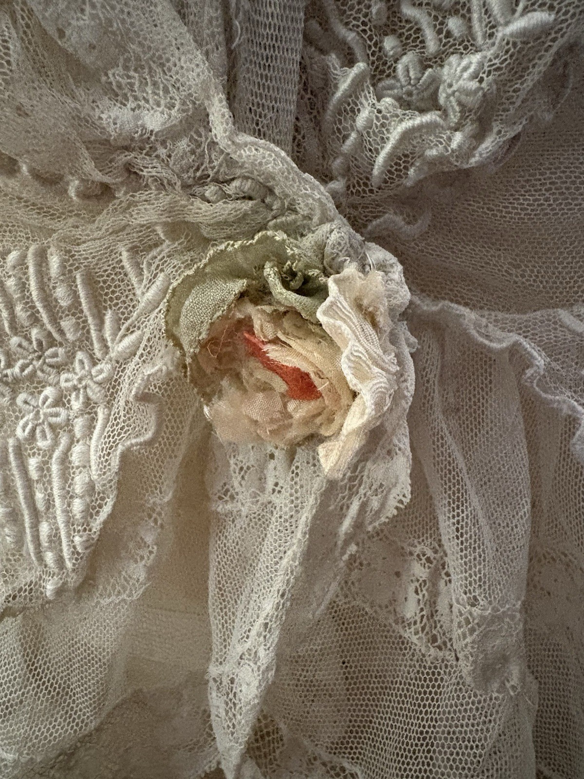 Antique Victorian Edwardian 1900s lace embroidery dress cape