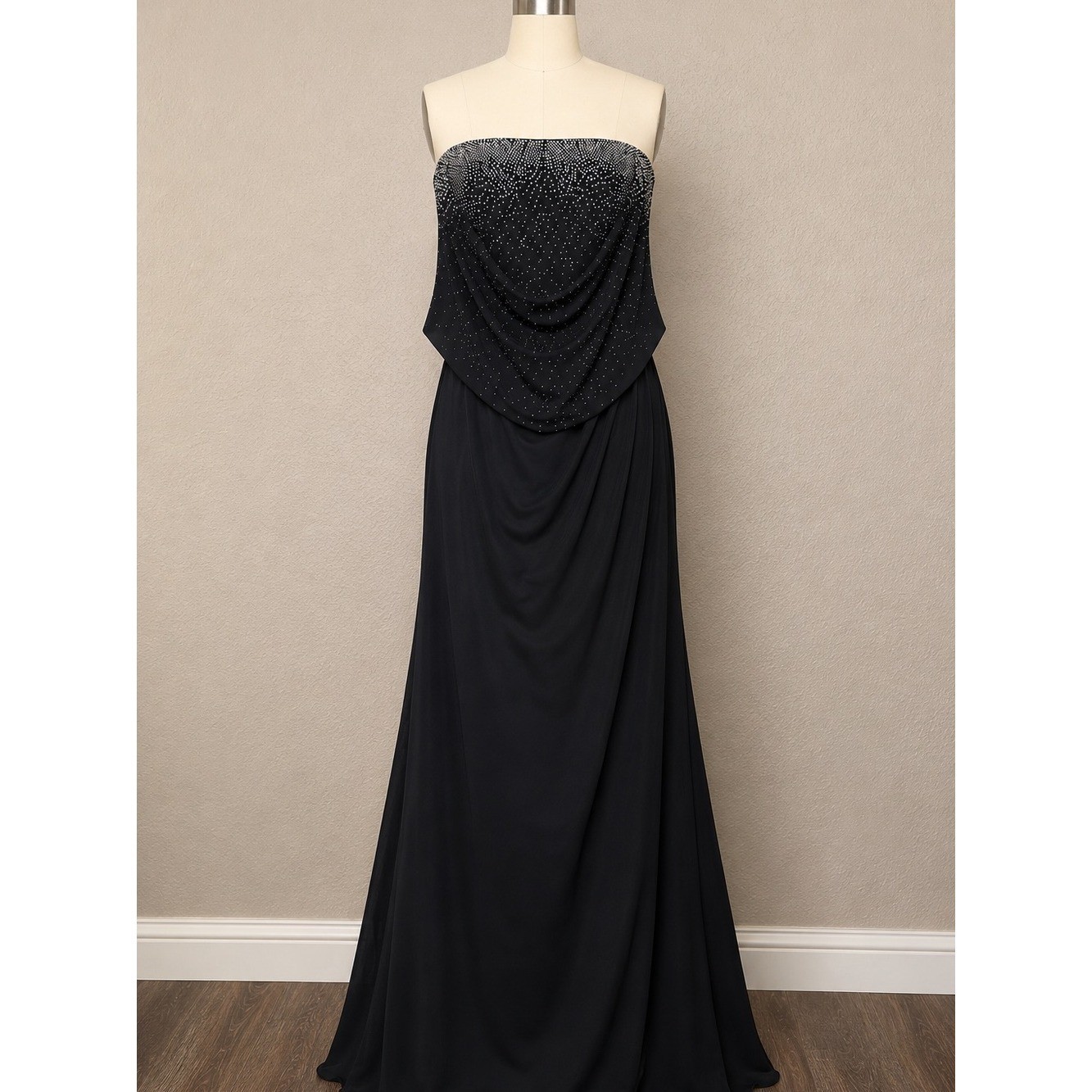 Avanti Designs Vintage Black Beaded Strapless Formal Gown Women&rsquo;s Cocktail Dress