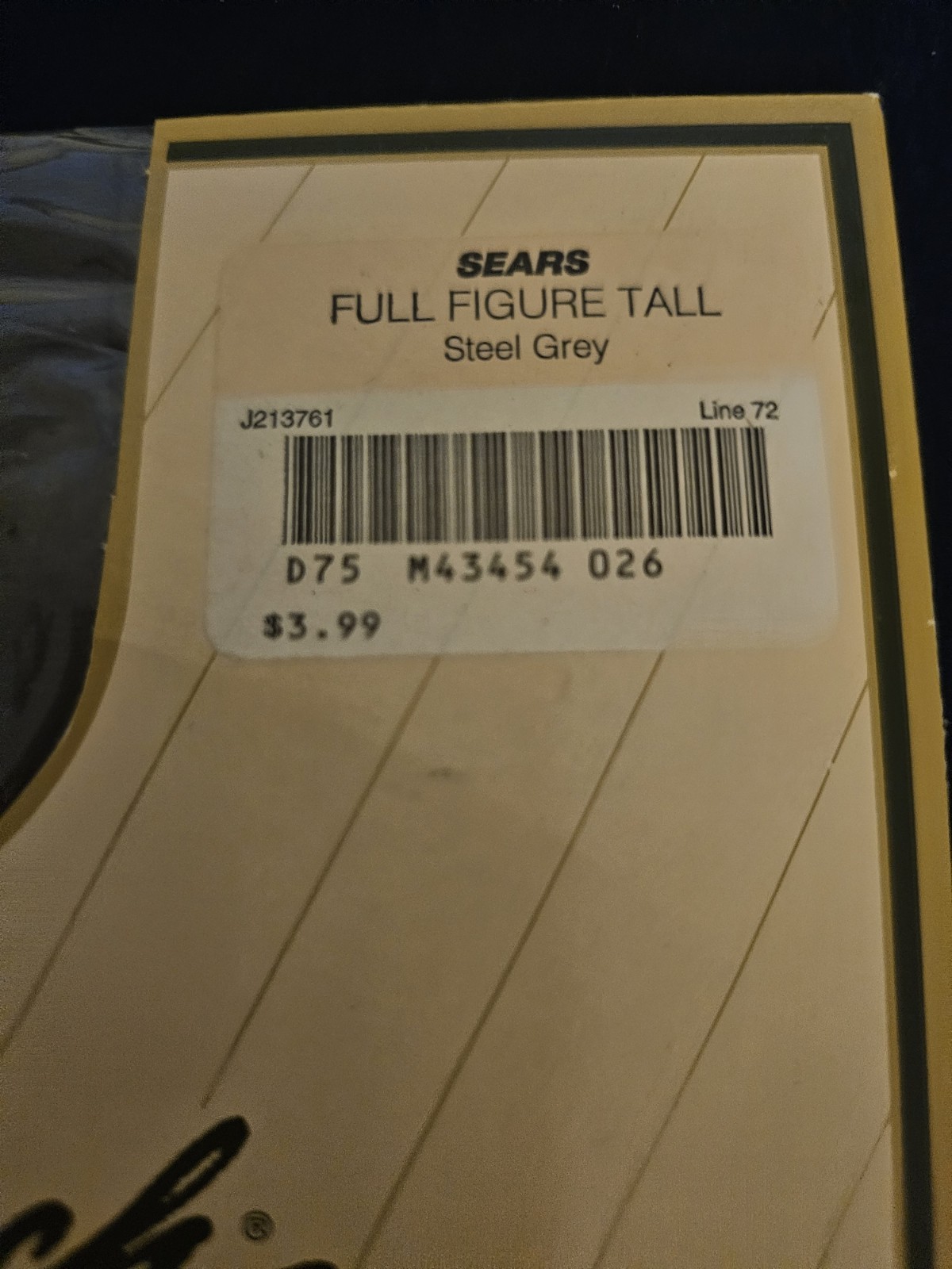 Sears Nice Touch SILKEN SHEERS Pantyhose w/Lycra VTG Steel Grey Full Figure Tall