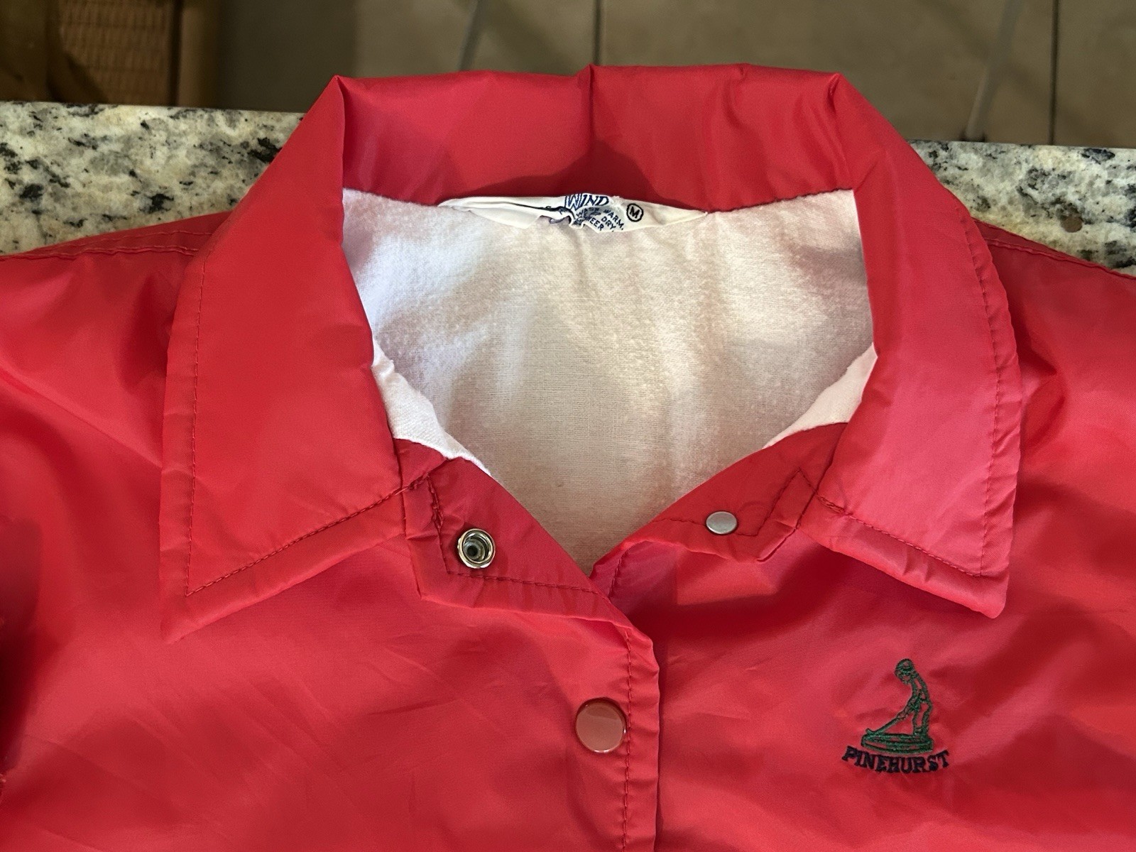 Vintage 80s Pinehurst Golf Course Resort NC West Wind Windbreaker Ladies M Red