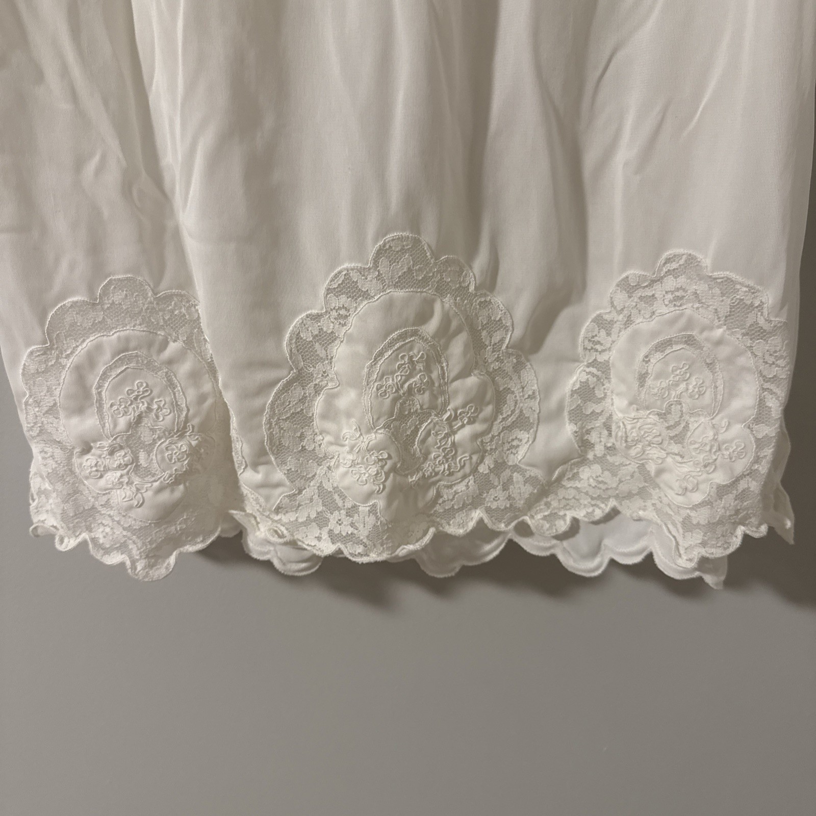 Vintage Charmode Half Slip Medium Ivory Wide Lace Appliques USA
