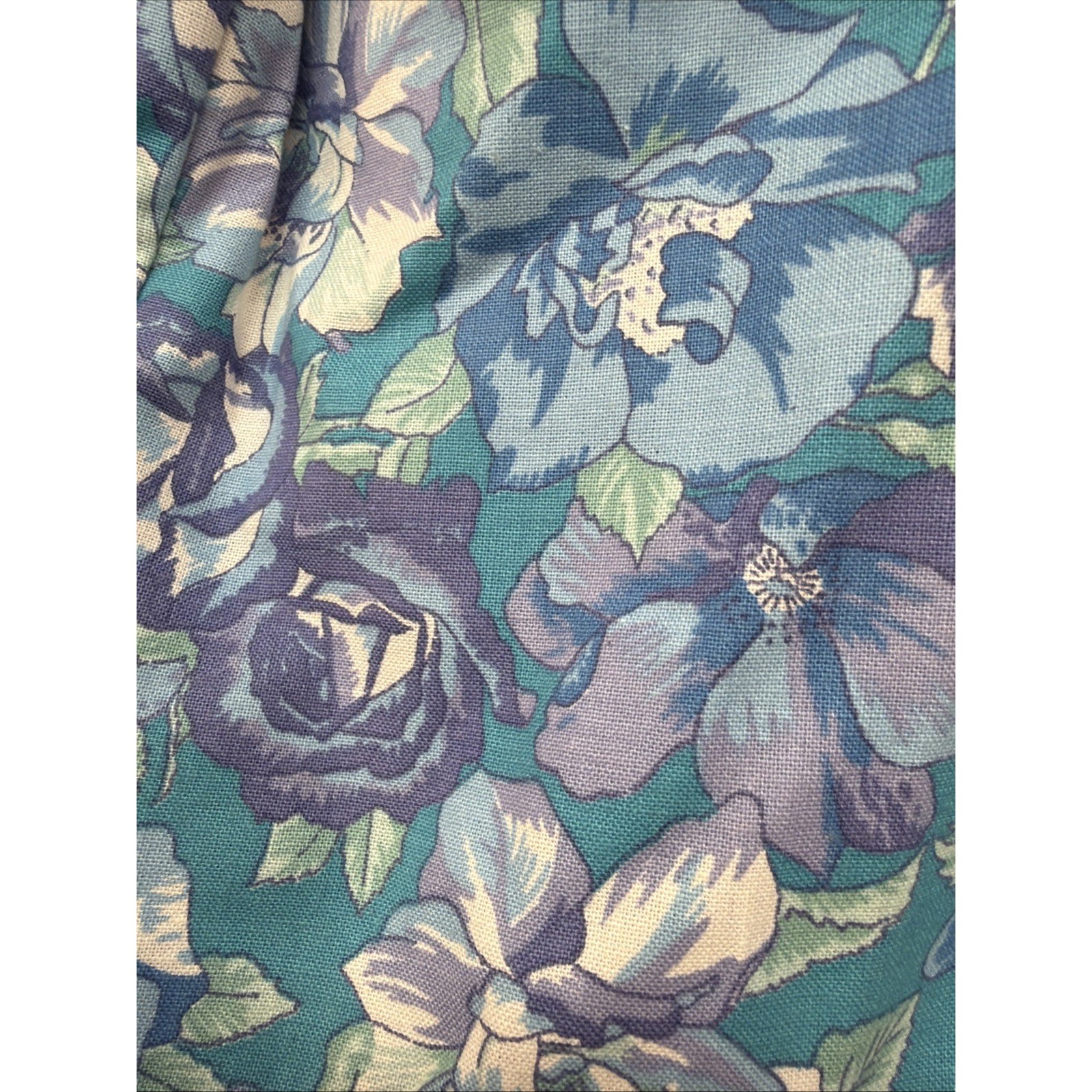 Vtg Laura Ashley Dress Medium Strapless Ruffle Tiers 90s Floral Blue Cottagecore