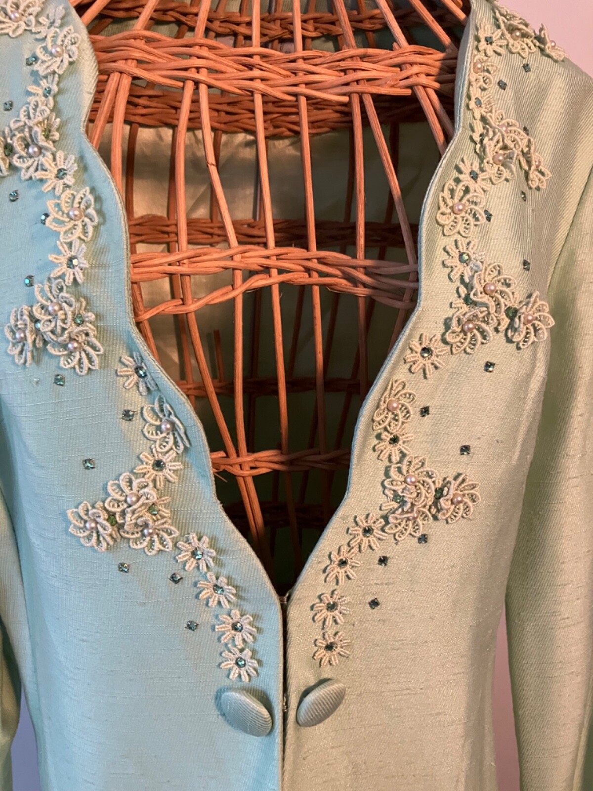 Gorgeous 1960s mint green Alfred Werber lined dress jacket – vintage