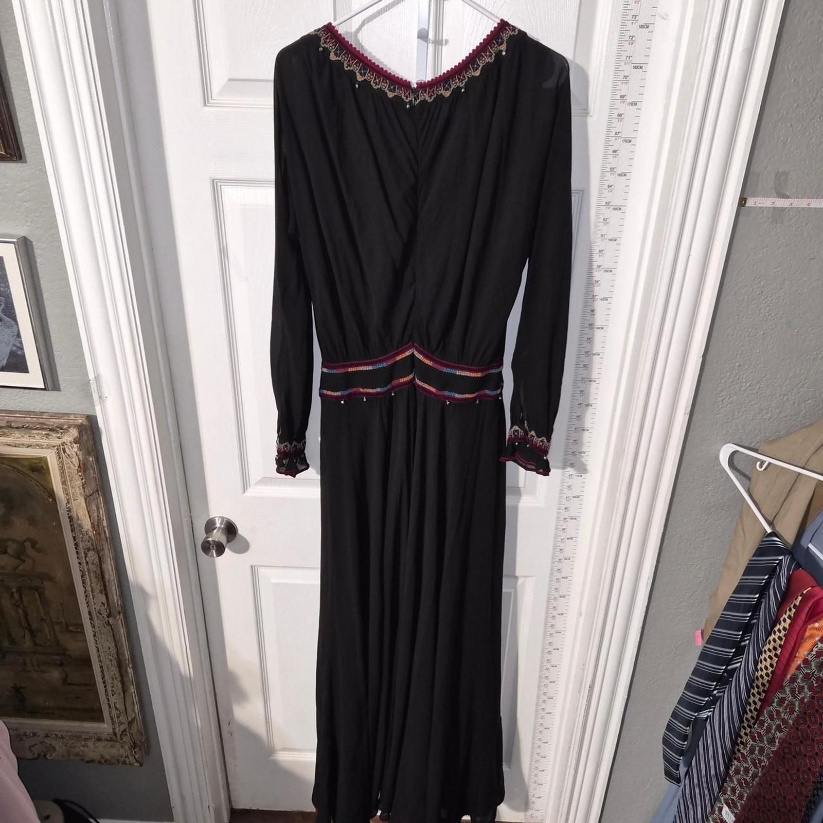 Talitha Black Embellished Bohemian Maxi Dress XS