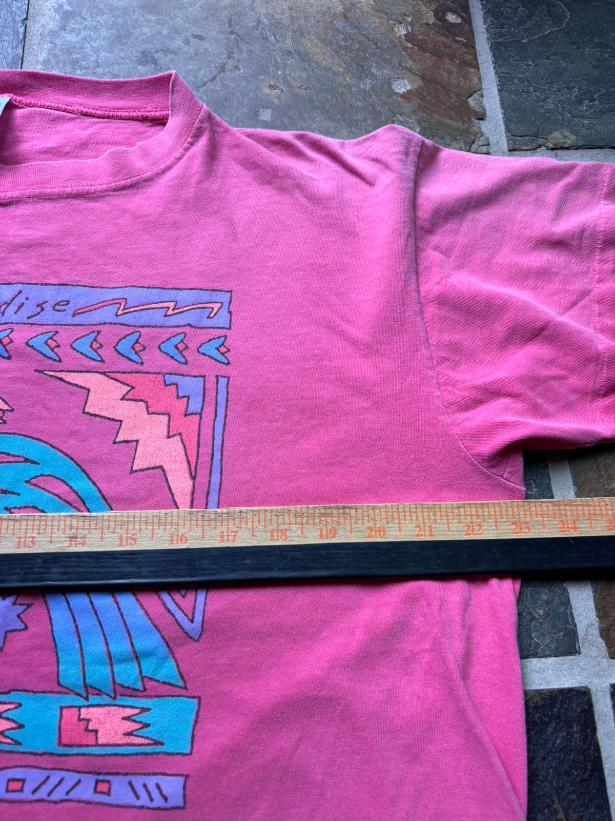 90s Vtg PINK Oversized BOXY Harbor side Graphic Tee.one Size/unisex