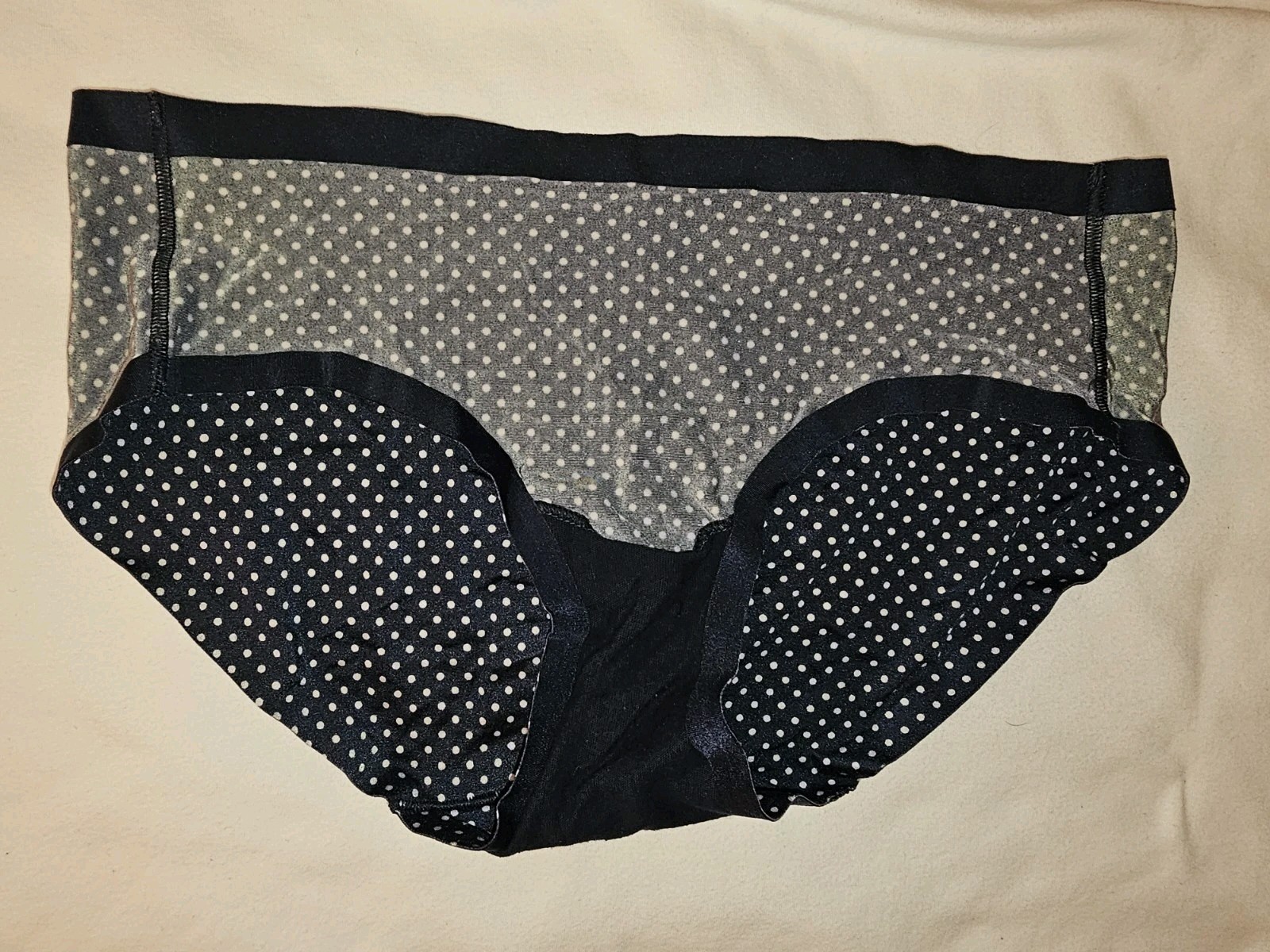 Vintage Blue Polka Dot Hipster Panties. Size Med