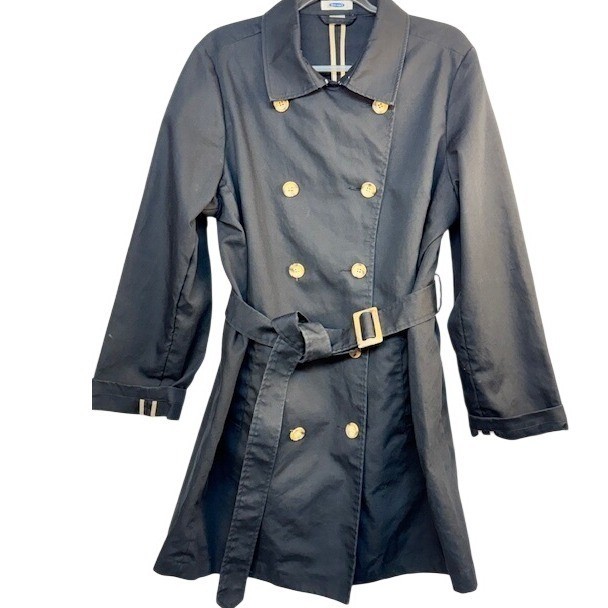 Old Navy Vintage Fall 2003 Black Double Breasted Belted Trench Coat XL Reined