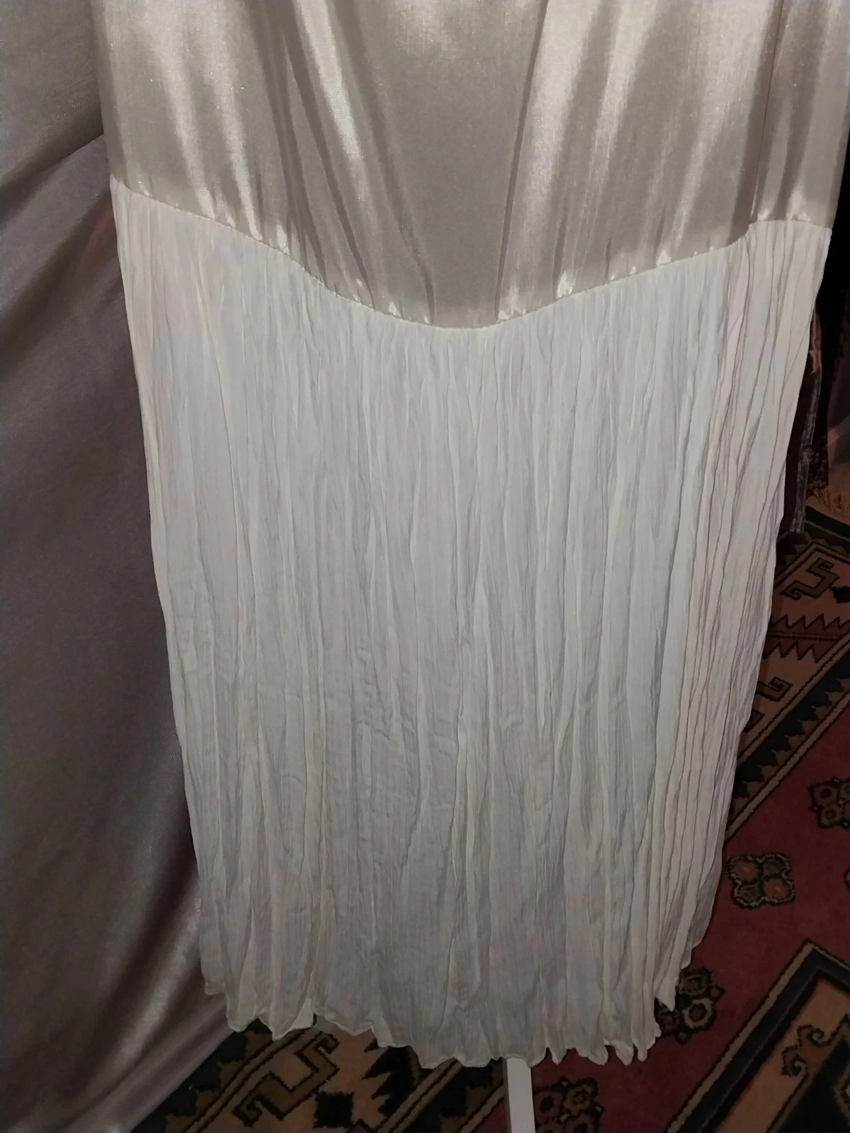 VTG Satin Lace Drop Waist Flapper Maxi Dress Roaring 20s styL 50 ETHEL CANE ESQU