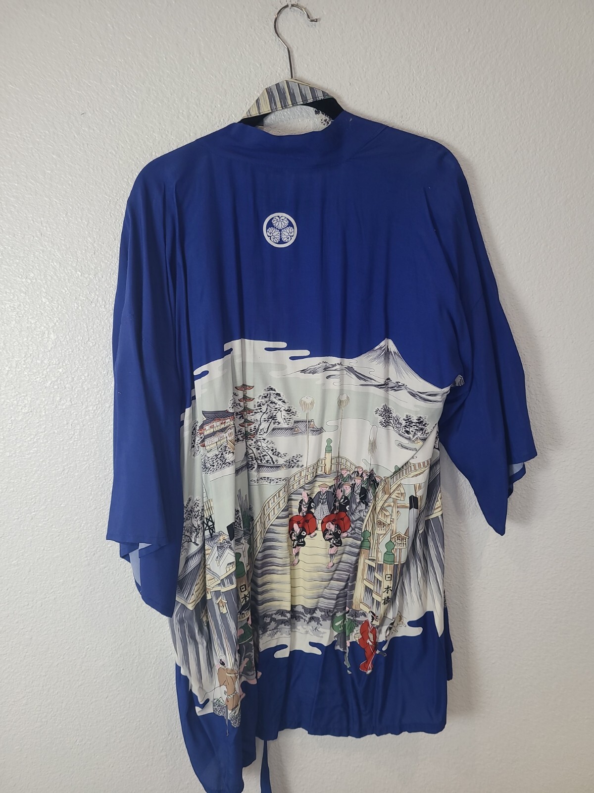 Vintage China Blue Anne Pinkerton Kimono Robe roncelli retro made in Japan