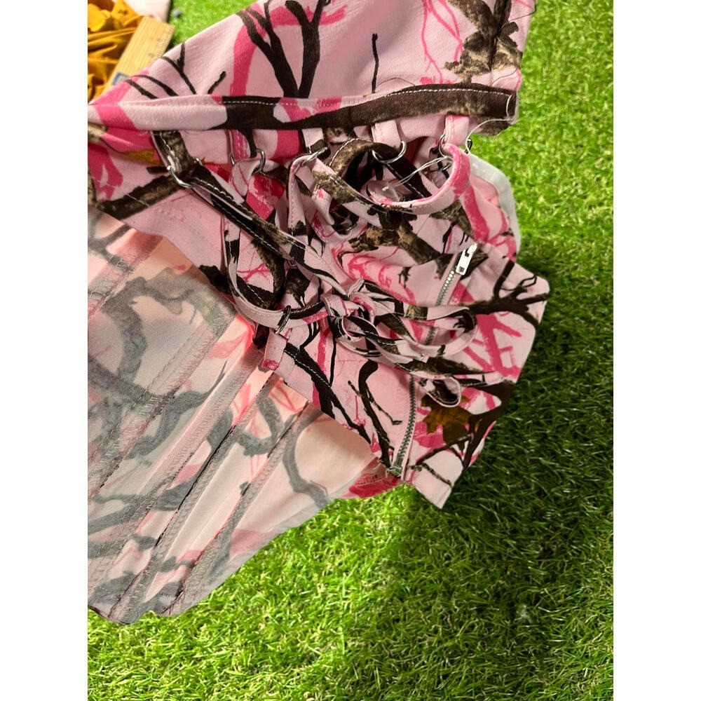Like An Angel Pink Camouflage Print Corset Top Juniors XL