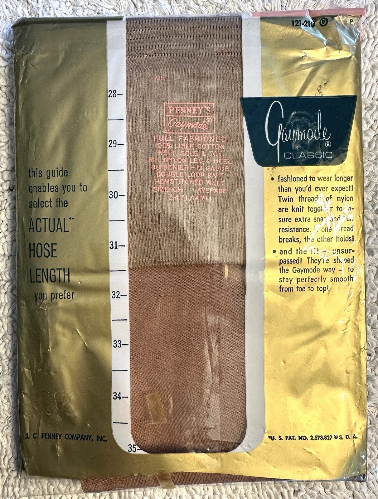 Vintage J C Penny’s Full Fashioned Stockings, 10.5 avg.
