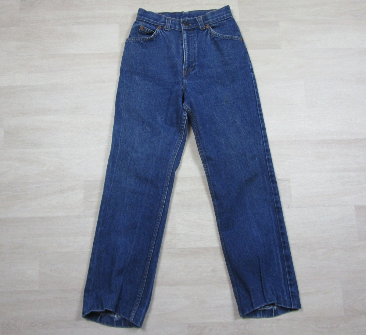 Vintage 80s Levi’s 214 Denim Mom Jeans Womens (24×26) White Tab Petite Altered