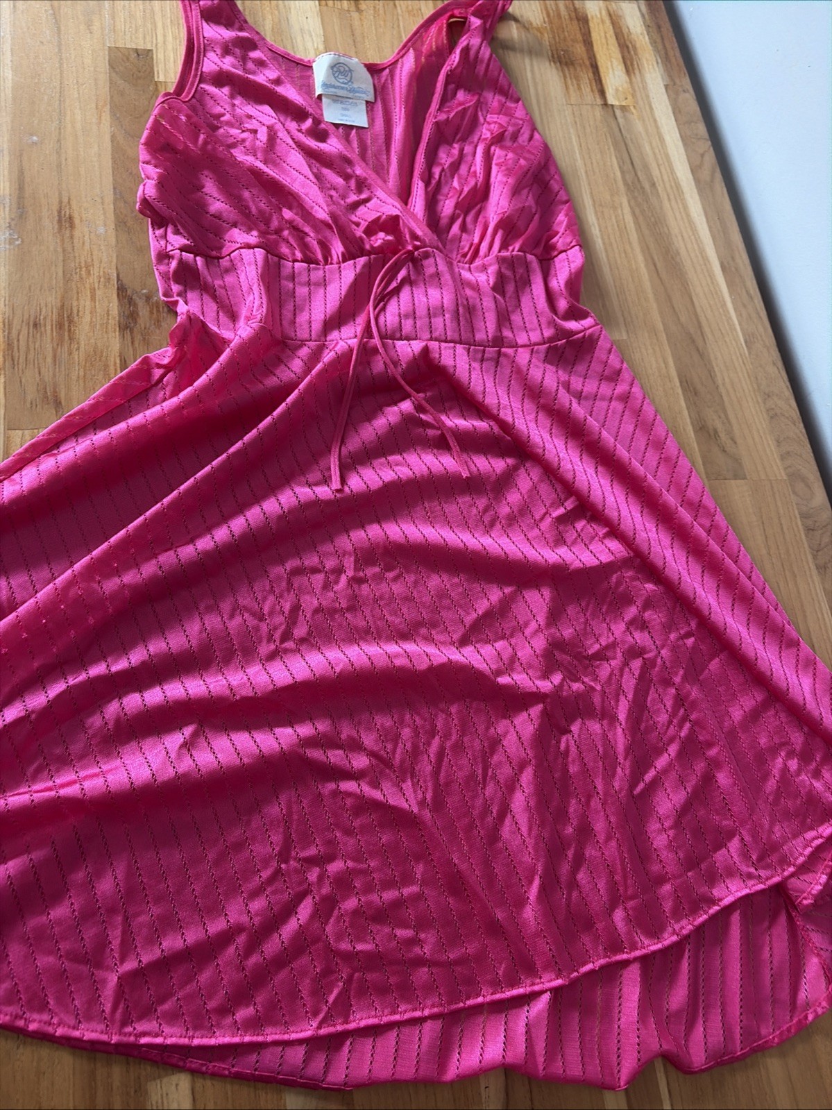 Vintage Undercover Wear Hot Pink Semi Sheer Size Small Nightgown Modest Sexy