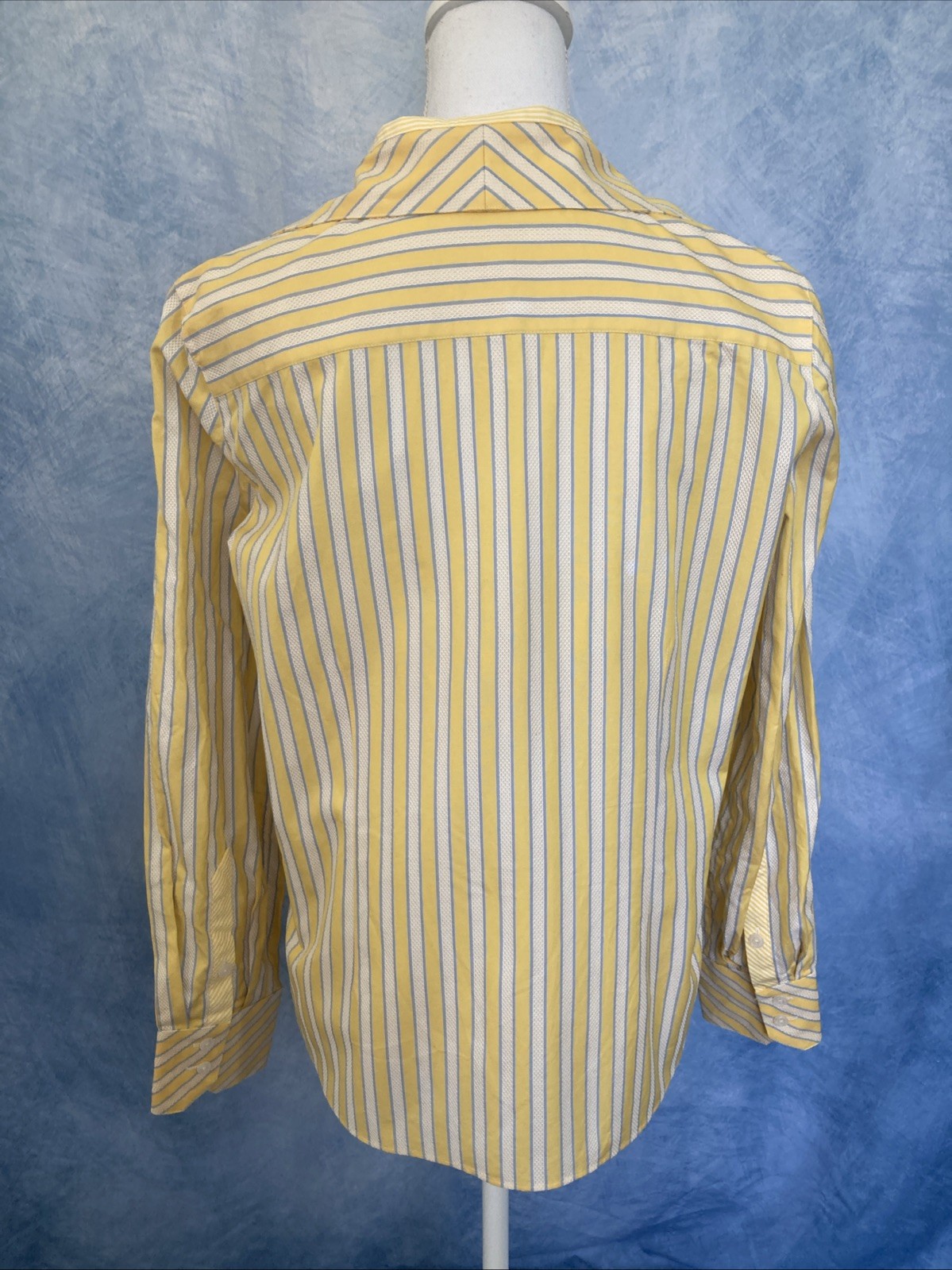 Vintage 1990s Handmade Striped Button Down Women Shirt Textured Dobby S/M Spring
