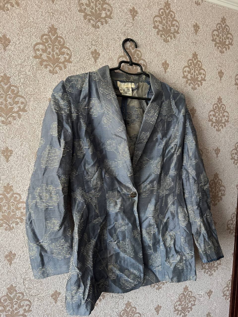 ESCADA Margaretha Ley Vintage Metallic Gold Striped Blazer Jacket Size 38 Italy