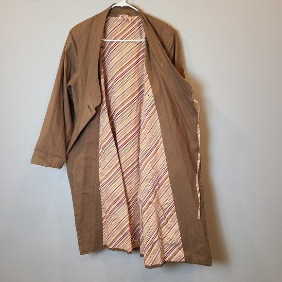 April Cornell Jacket Vintage Coat Tan Long Trench