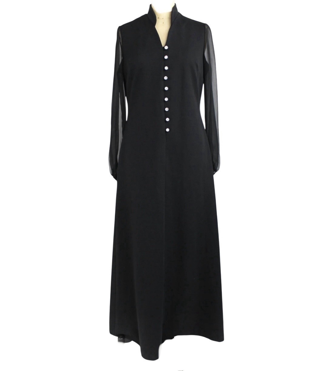 Lady Blair Black Vintage Maxi Dress Size Large Size Tag Missing