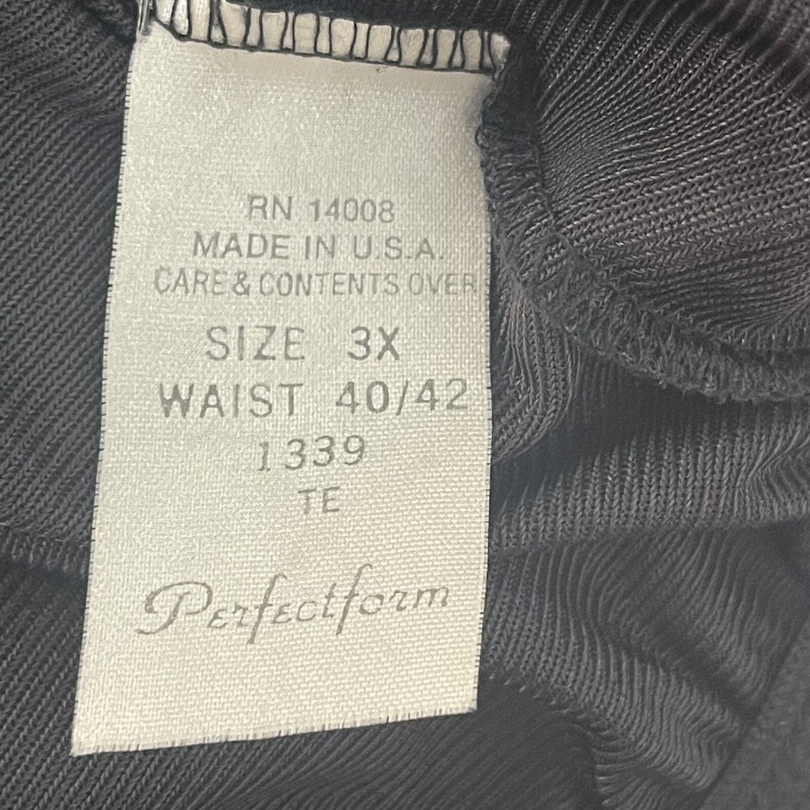 VTG PerfectForm Nylon Half Slip Side Slit Lace Trim Black Silky Size 3X USA