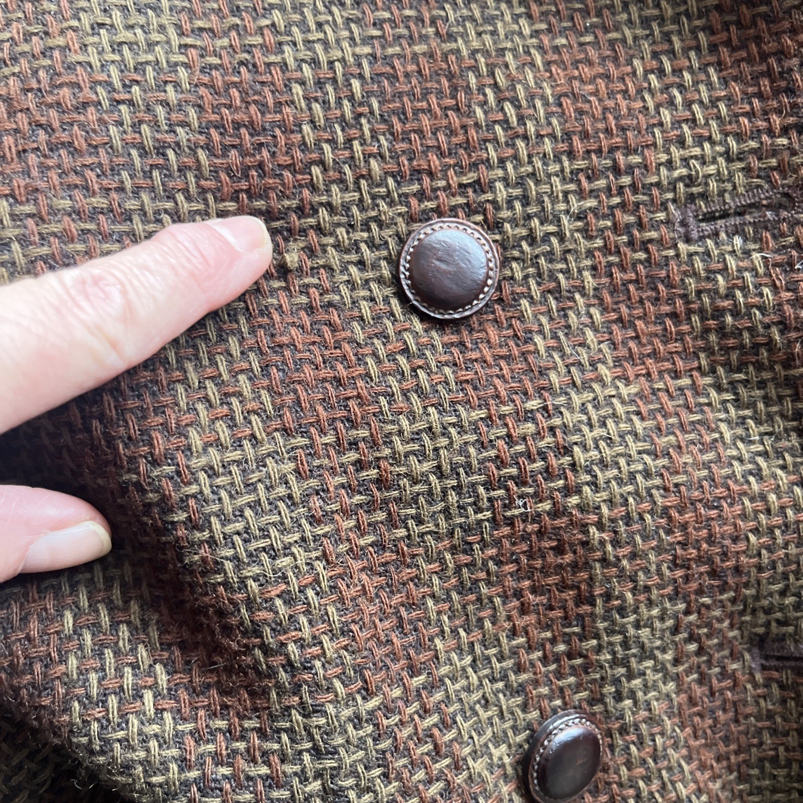 Vtg Size 12 HarveBernard By BernardHoltzman Br. Wool Tweed Dbl Breasted Jacket