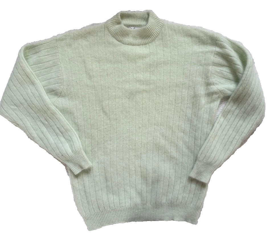 Vintage 1980s Jade Green Womens Rafaella Angora Wool Blend Sweater Size M or S