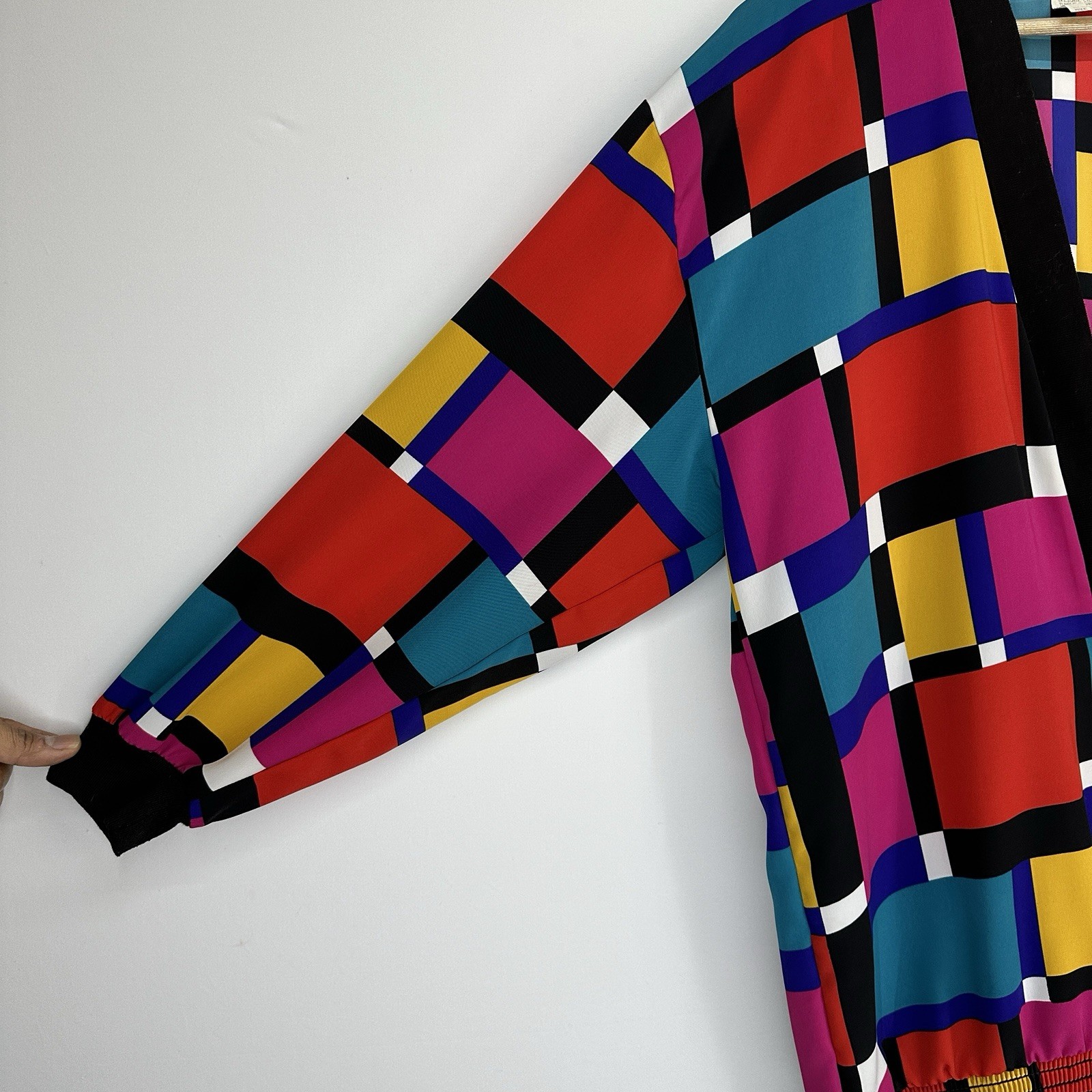 Peter Popovitch Colorful cardigan Medium Art Deco Women’s Geometric Fun 80s