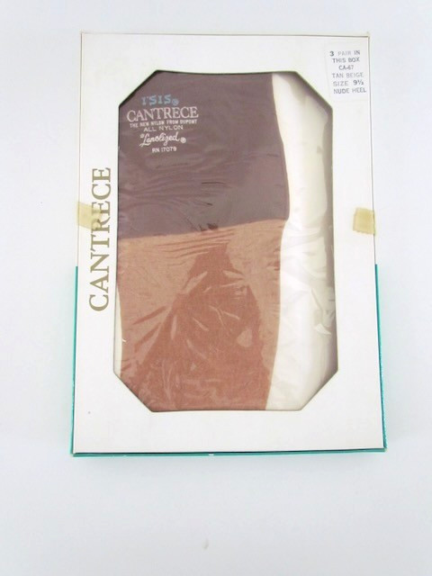 Three Pair Grants ISIS Cantrece Stockings 9.5 Seamless Tan Beige Famous 500 NOS