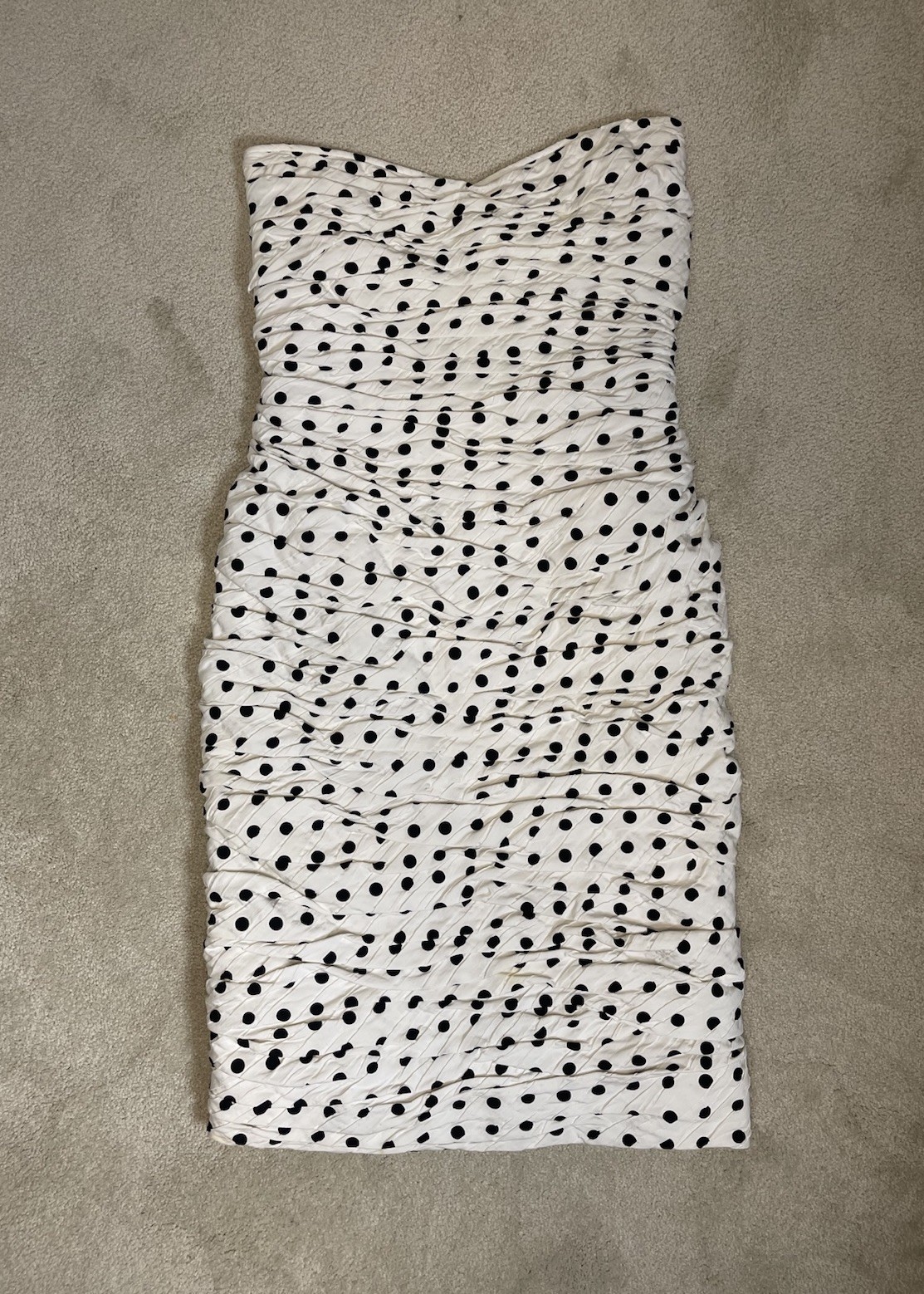 Vintage Emanuel Ungaro Polka Dot Strapless Dress & Jacket Womens Size 12 Ruched