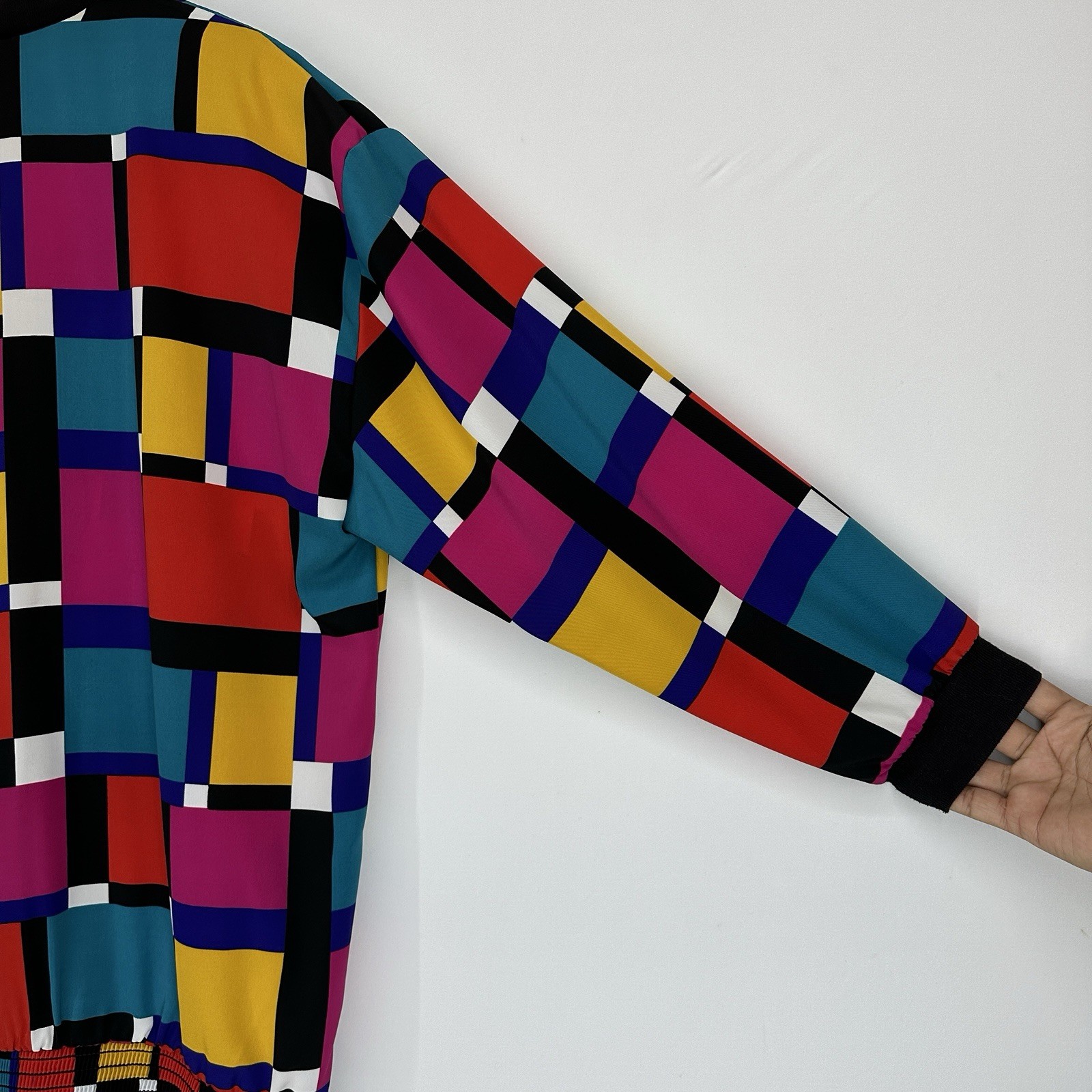Peter Popovitch Colorful cardigan Medium Art Deco Women’s Geometric Fun 80s