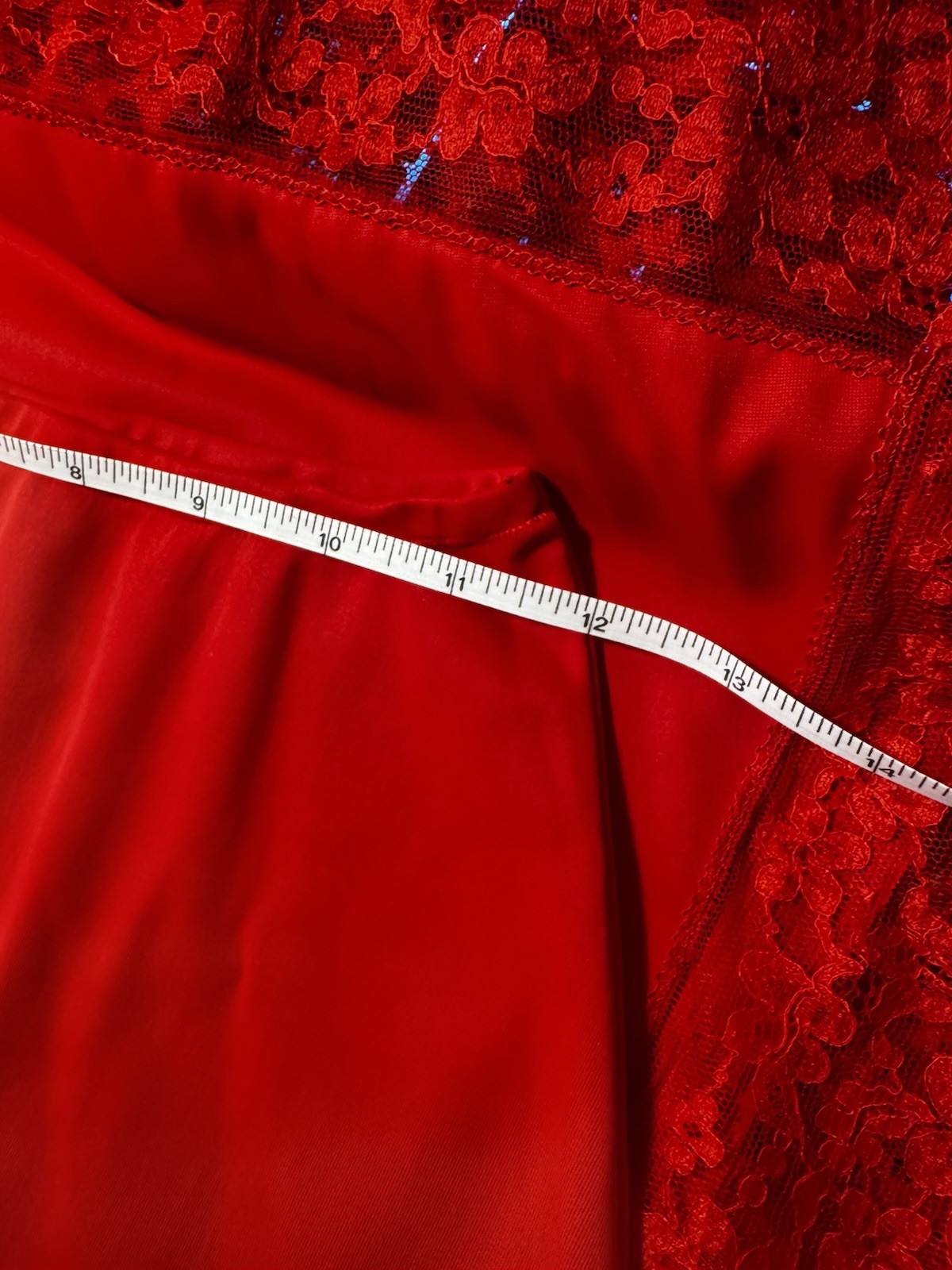 Vintage Van Raalte Opaquelon Red Half Slip Lace Trim Nylon Women’s Small