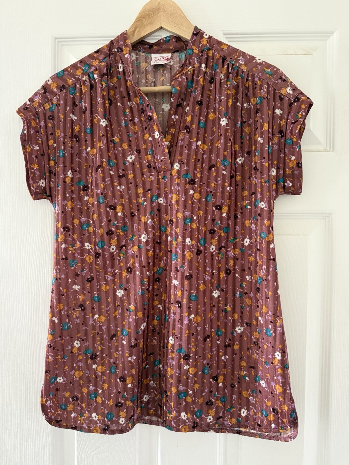 Graff CaliforniaWear Vintage Blouse Shirt Floral 70s 80s Medium Small